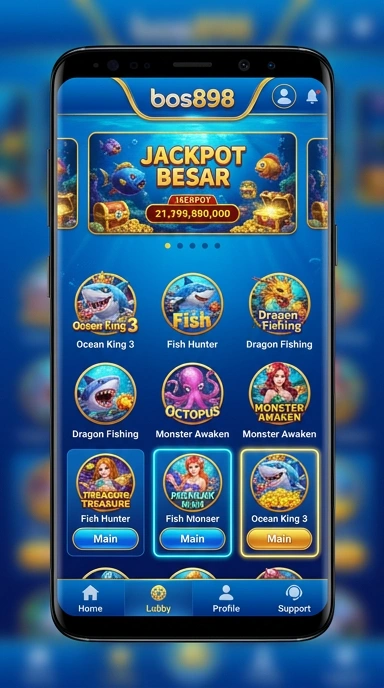 Cuplikan layar menu unduhan bos898 untuk perangkat Android